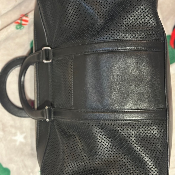 Michael Kors Libby Large Perforated Leather Travel Tote Bag (Black) - Picture 5 of 14